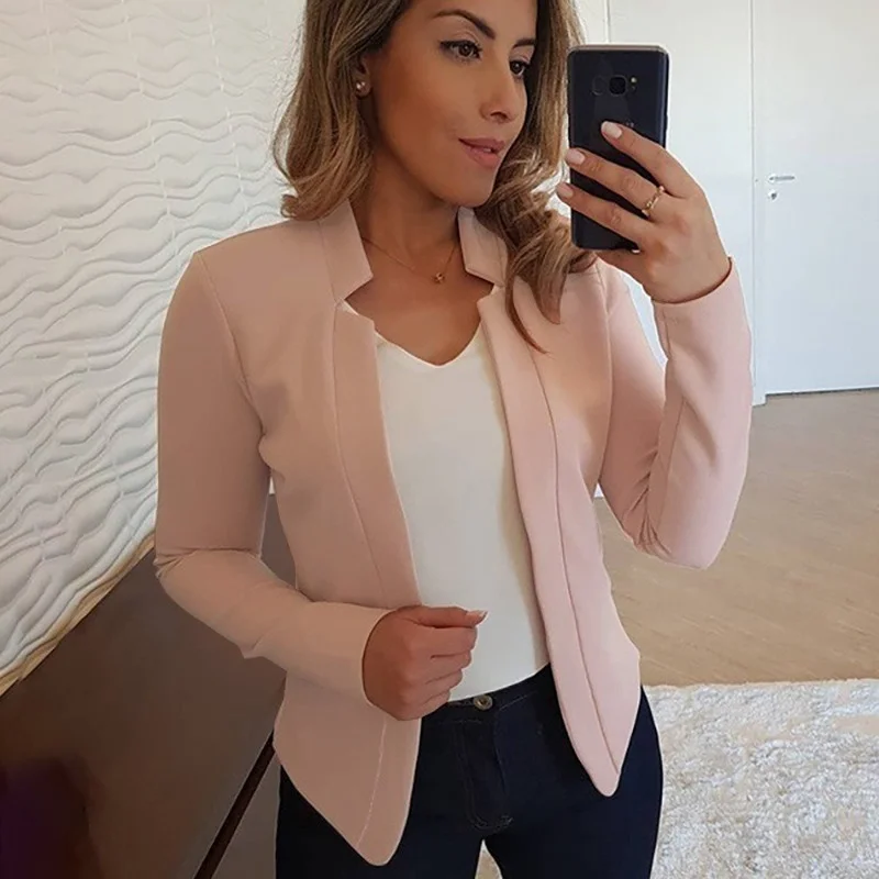Women Thin Black Blazers Suit 2025 Female Spring Blazer Jackets Long Sleeve OL Casual Womens Slim Coats Femme Ladies White Tops