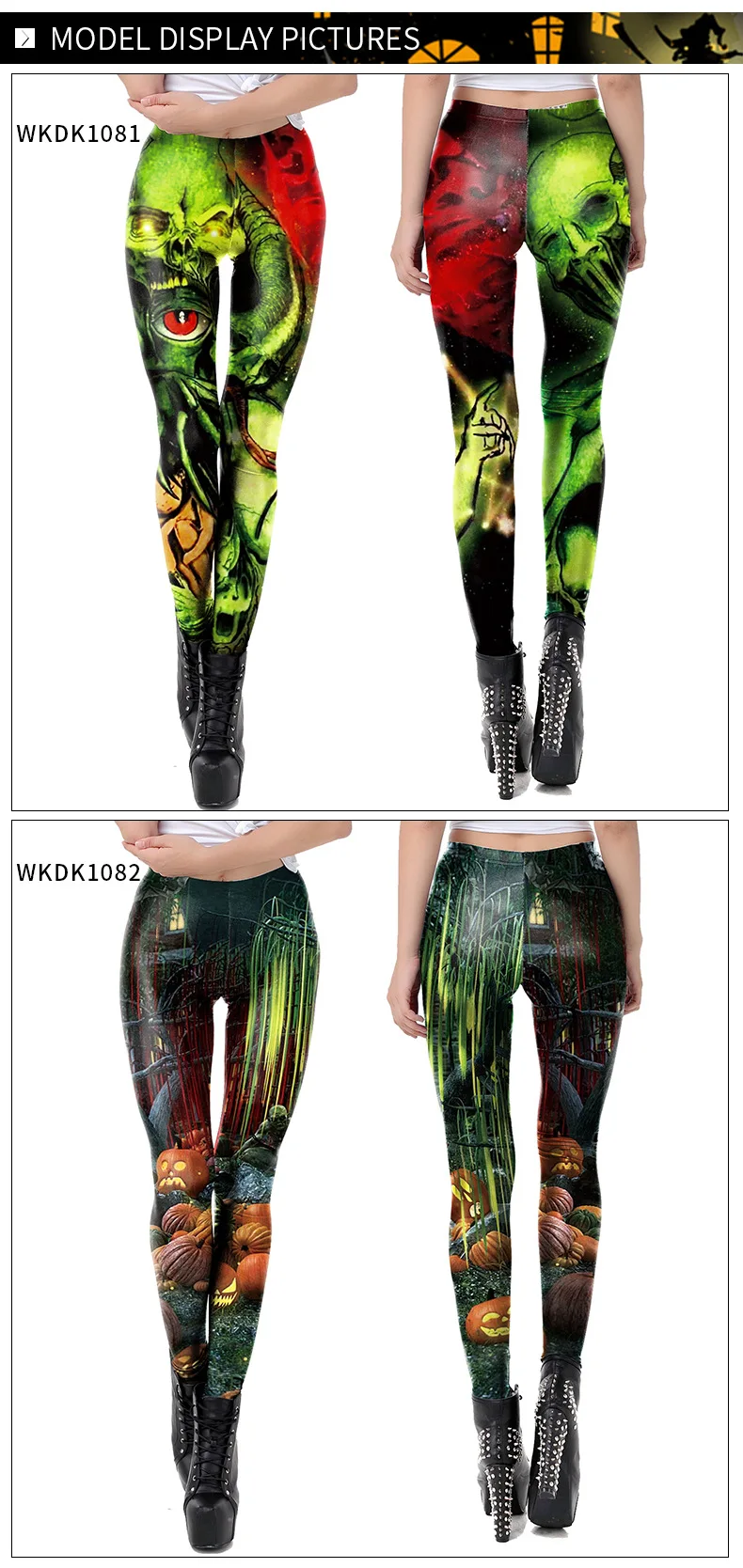 Nadanbao Halloween Funny Holiday Party Leggings Women Skeleton Print Sexy Tights Trousers Female Mid Waist Elastic Pants