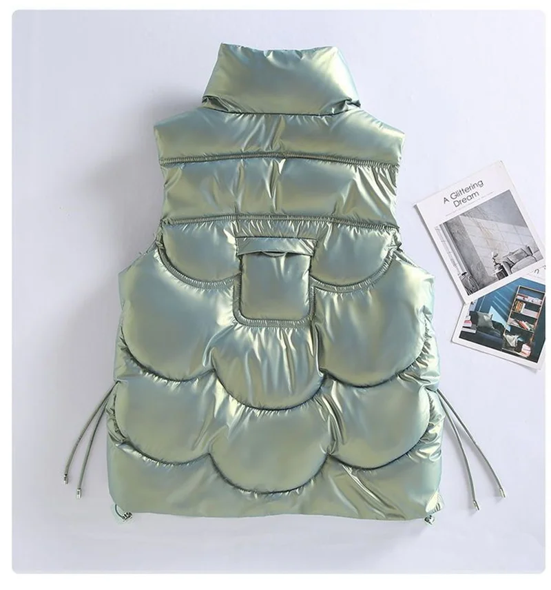New Women Winter Vests Cotton Padded Sleeveless Coat Female Waterproof Waistcoat Student Short Vest Jacket Chaleco Mujer