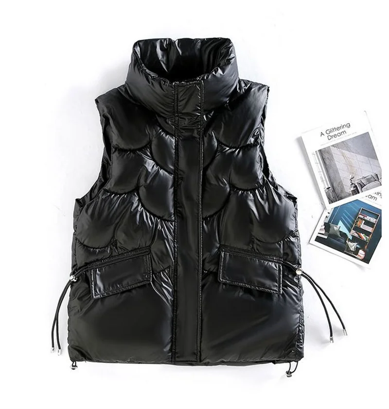 New Women Winter Vests Cotton Padded Sleeveless Coat Female Waterproof Waistcoat Student Short Vest Jacket Chaleco Mujer