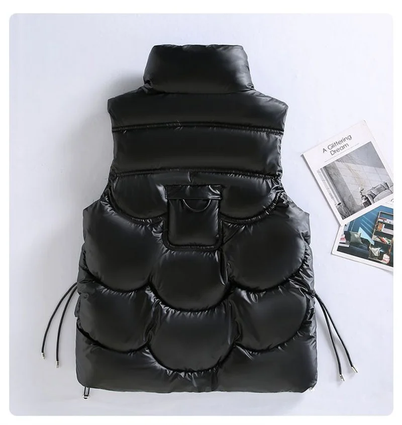 New Women Winter Vests Cotton Padded Sleeveless Coat Female Waterproof Waistcoat Student Short Vest Jacket Chaleco Mujer
