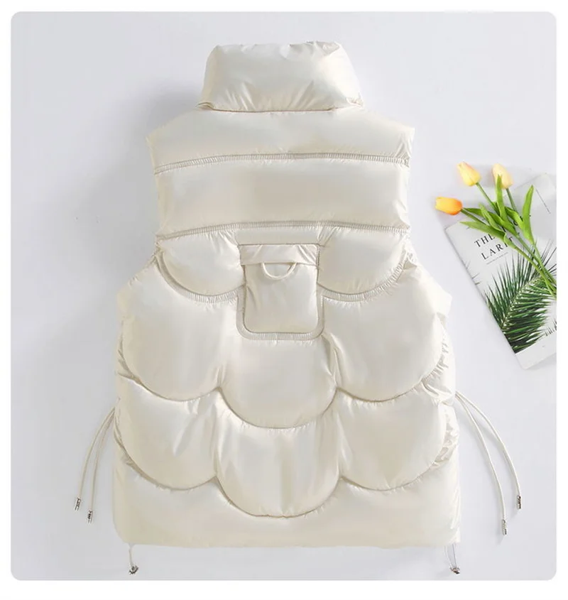 New Women Winter Vests Cotton Padded Sleeveless Coat Female Waterproof Waistcoat Student Short Vest Jacket Chaleco Mujer