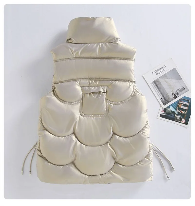 New Women Winter Vests Cotton Padded Sleeveless Coat Female Waterproof Waistcoat Student Short Vest Jacket Chaleco Mujer