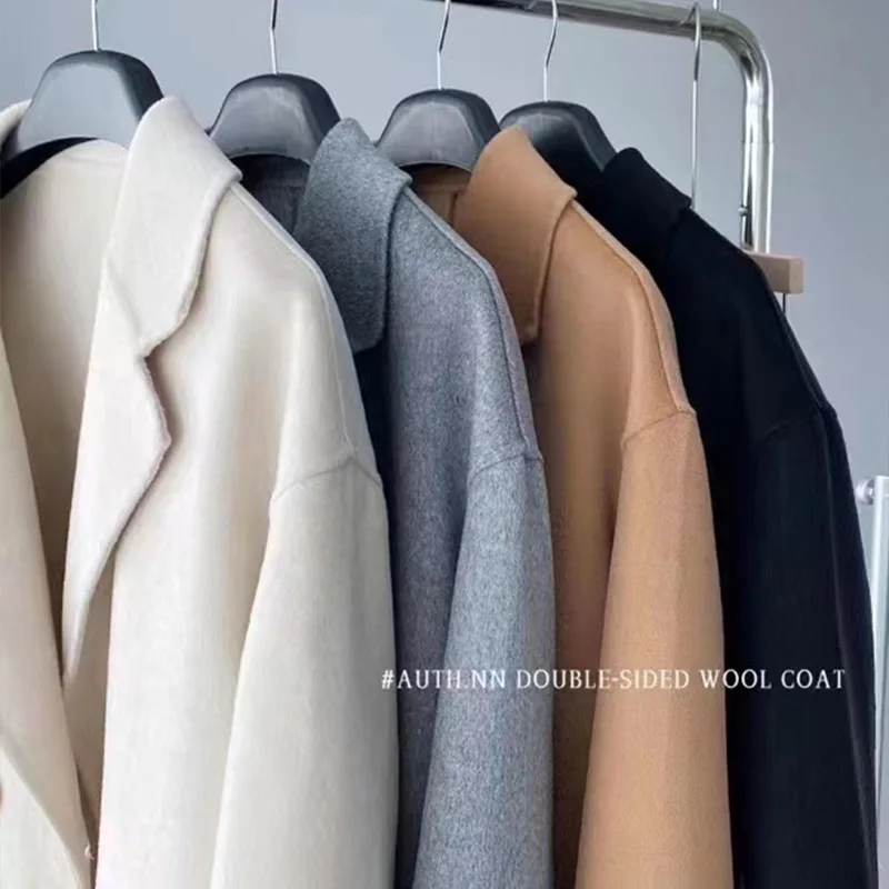 2025 Autumn Women Drouble Breasted Woolen Coat Fashion Loose Style Women Winter Clothes Long Coats Tops New