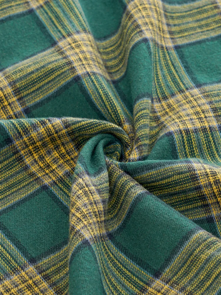 Tonval Bow Neck Green Plaid 50s Vintage 3/4 Length Sleeve Midi Dresses for Women Autumn Winter Pocket Side Retro Dress
