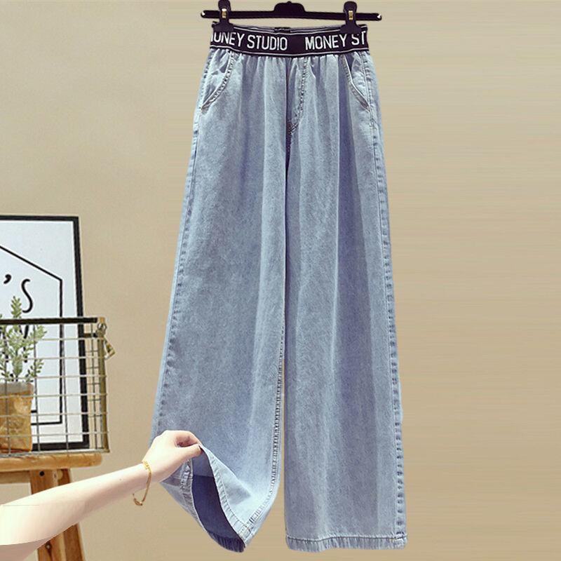 2026 Spring/Summer New In Matching Set Women's Fashion Splicing Lace Blouse Jeans Two Piece Set Korean Elegant Denim Pants Suit