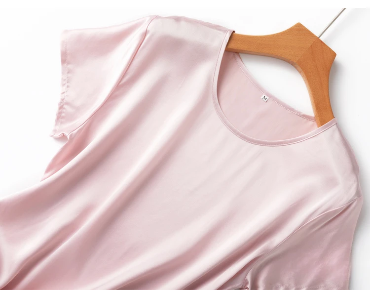 Tajiyane Women 100% Mulberry Silk 19 Momme half sleeve Round Neck Top Shirt Blouse T-shirt More Colors women's tops ropa mujer