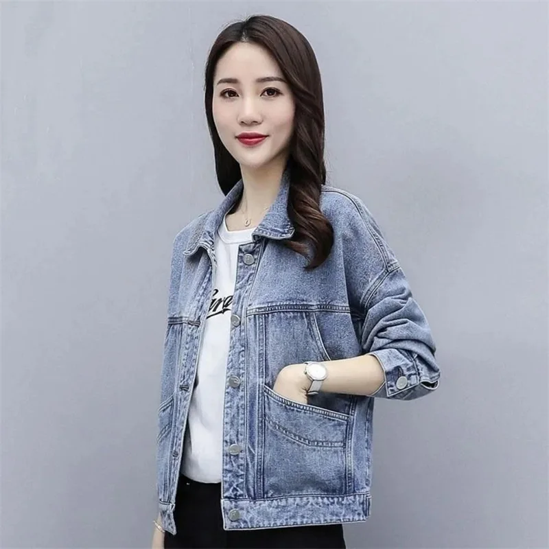 Denim Jacket Women's Spring and Autumn Fashion 2022 Spring New Korean Version Casual Short Small Baseball Uniform Top Clothes W5