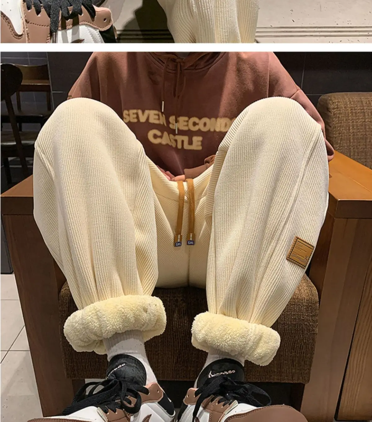 NEW Women Trousers New Winter High Waist Casual Thermal Thicken Fleece Trousers Stretch Fleece Big-size Ankle-length Harem Pants