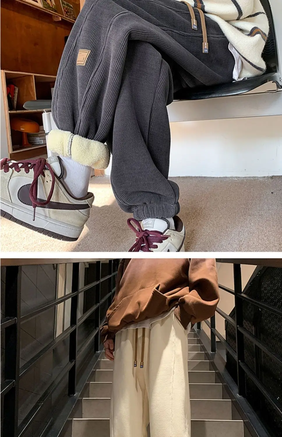 NEW Women Trousers New Winter High Waist Casual Thermal Thicken Fleece Trousers Stretch Fleece Big-size Ankle-length Harem Pants