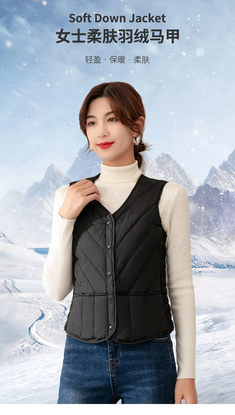 5XL Oversize Down Waistcoat Coat Autumn Winter Women Light White Duck Down Vest Jacket Ladies Sleeveless Warm Parkas Short Tank