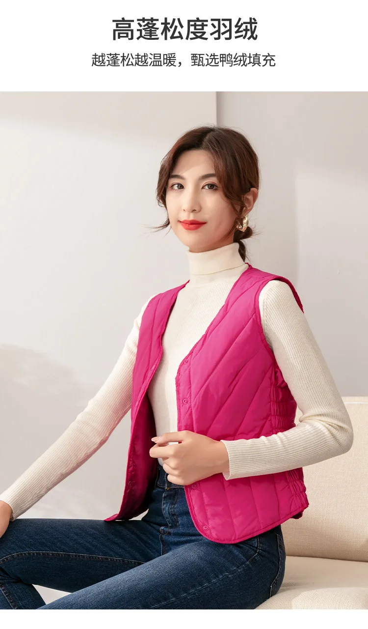 5XL Oversize Down Waistcoat Coat Autumn Winter Women Light White Duck Down Vest Jacket Ladies Sleeveless Warm Parkas Short Tank