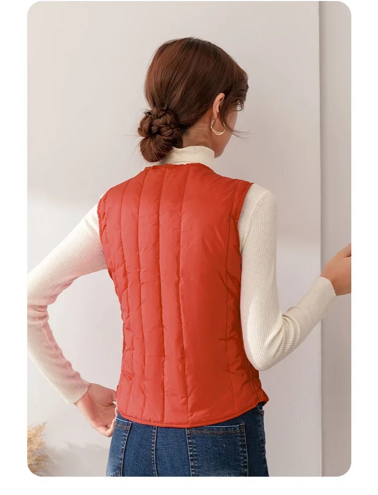 5XL Oversize Down Waistcoat Coat Autumn Winter Women Light White Duck Down Vest Jacket Ladies Sleeveless Warm Parkas Short Tank