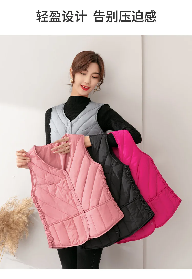 5XL Oversize Down Waistcoat Coat Autumn Winter Women Light White Duck Down Vest Jacket Ladies Sleeveless Warm Parkas Short Tank