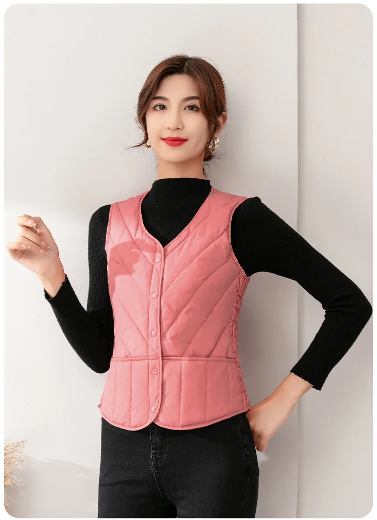 5XL Oversize Down Waistcoat Coat Autumn Winter Women Light White Duck Down Vest Jacket Ladies Sleeveless Warm Parkas Short Tank