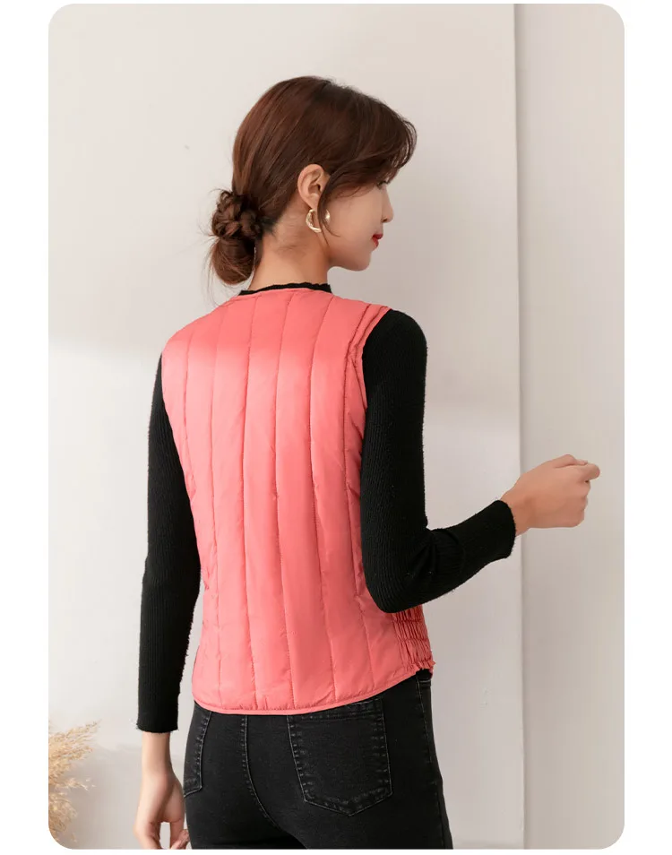 5XL Oversize Down Waistcoat Coat Autumn Winter Women Light White Duck Down Vest Jacket Ladies Sleeveless Warm Parkas Short Tank