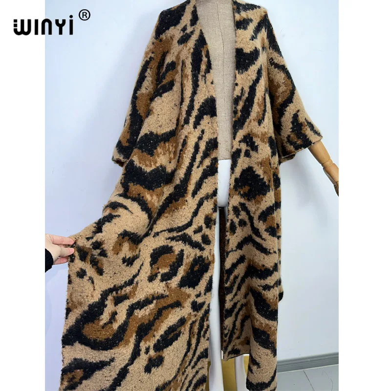 Winter Women High Quality Fur Coat Luxury Long Fur Coat Loose OverCoat Thick Warm Leopard print Female Plush Coats with scarf