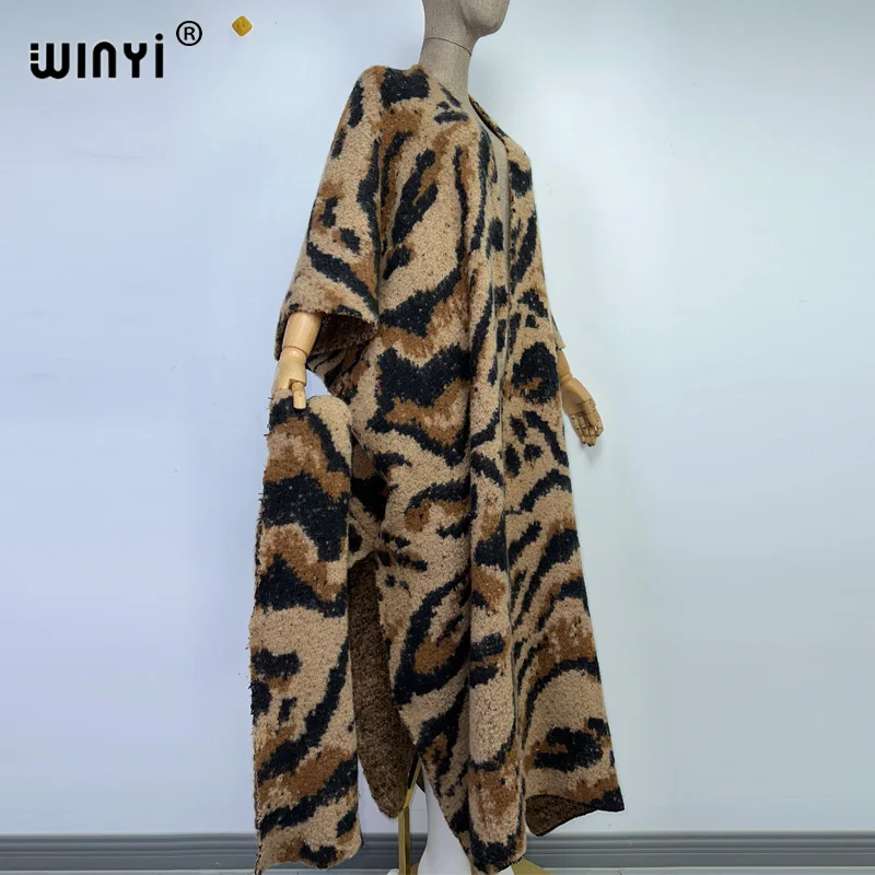 Winter Women High Quality Fur Coat Luxury Long Fur Coat Loose OverCoat Thick Warm Leopard print Female Plush Coats with scarf