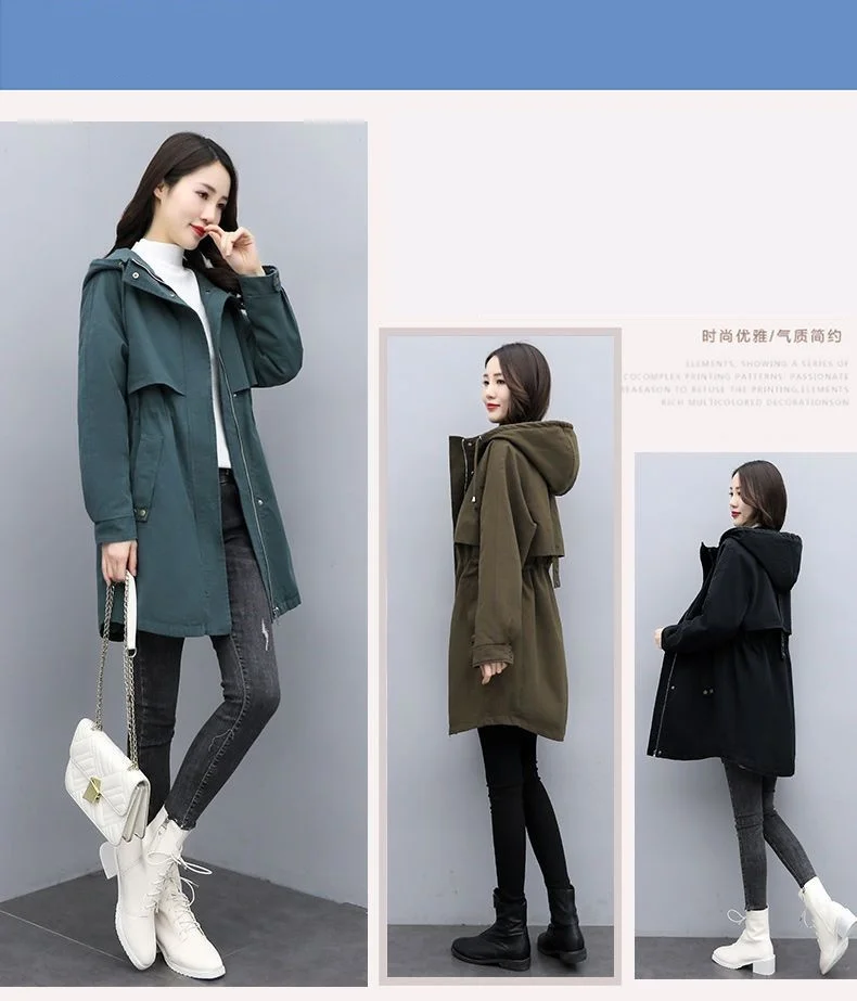 New Female Parka 2026 Winter New Korean Plush Thicken Women's Cotton Jacket Ladies Warm Hooded Coat Mid Length Casual Overcoat