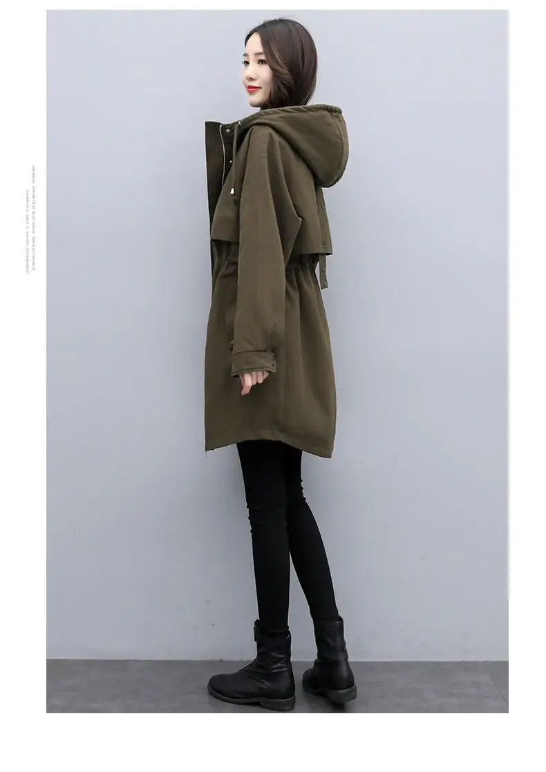 New Female Parka 2026 Winter New Korean Plush Thicken Women's Cotton Jacket Ladies Warm Hooded Coat Mid Length Casual Overcoat