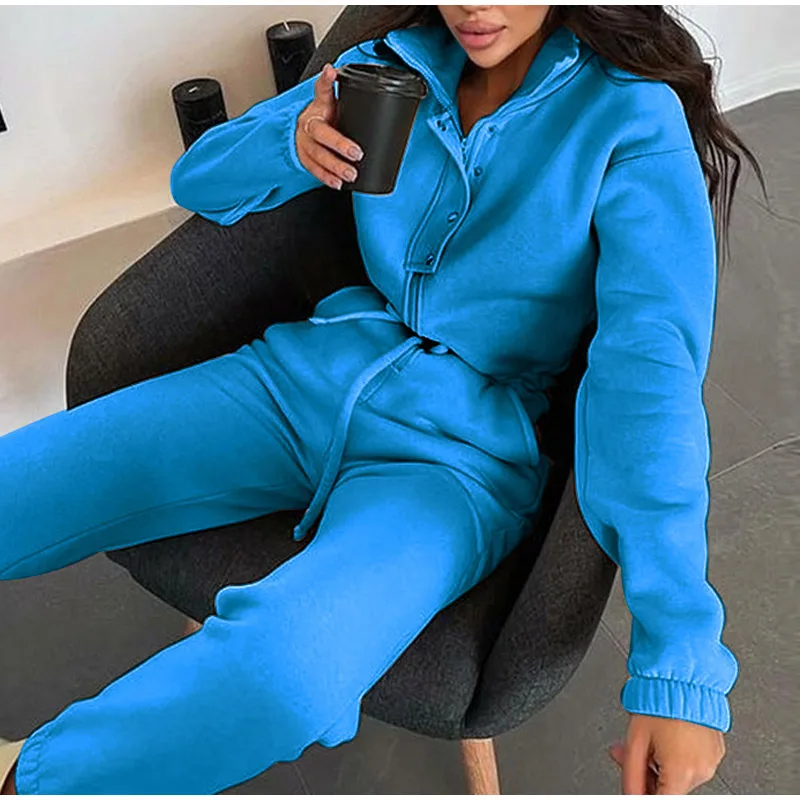 Casual Stand Collar Jumpsuits Women Autumn Winter Zipper One Piece Long Sleeve Outfit Solid Loose Drawstring Rompers Tracksuits