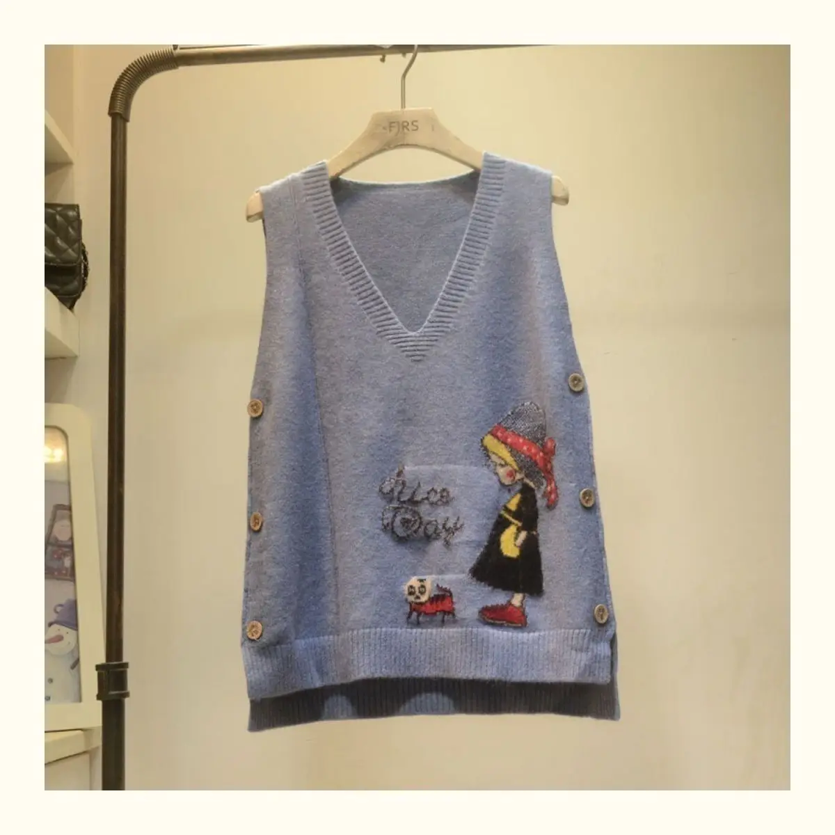 New Knit Sweaters Vest Winter Jacket Women Sleeveless Vests Coats Korean Fashion Loose Pullover V-neck 2022