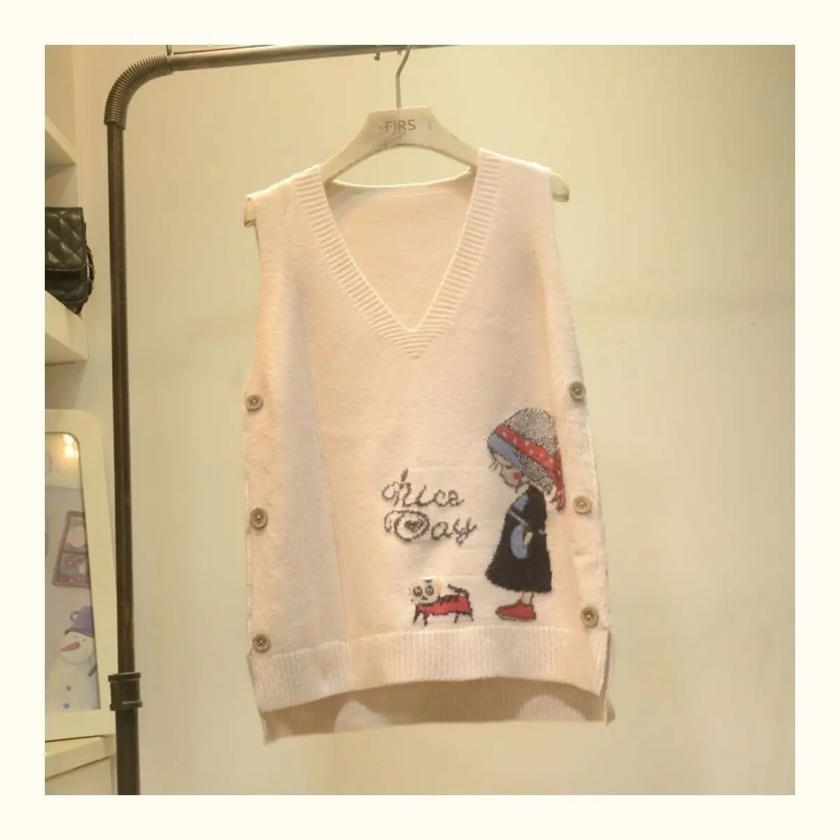 New Knit Sweaters Vest Winter Jacket Women Sleeveless Vests Coats Korean Fashion Loose Pullover V-neck 2022