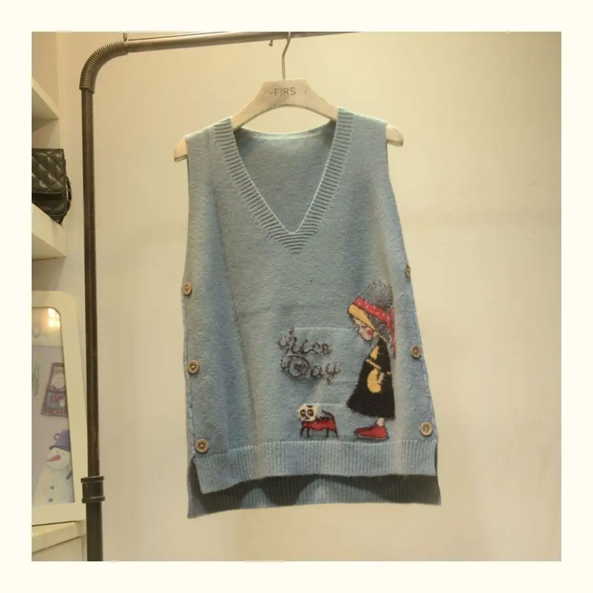 New Knit Sweaters Vest Winter Jacket Women Sleeveless Vests Coats Korean Fashion Loose Pullover V-neck 2022