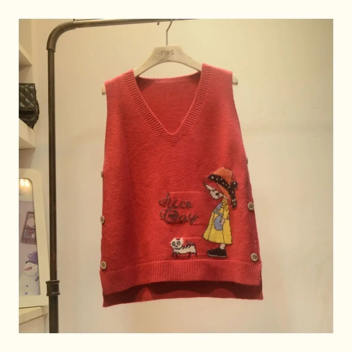 New Knit Sweaters Vest Winter Jacket Women Sleeveless Vests Coats Korean Fashion Loose Pullover V-neck 2022