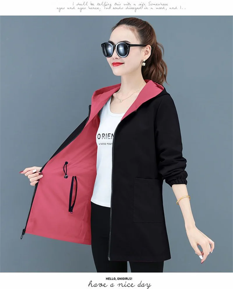 Double-Sided Trench Coat Women 2023 New Korean Casual Spring Autumn Loose Mid Long Windbreakers Female Outerwear Gabardina Mujer