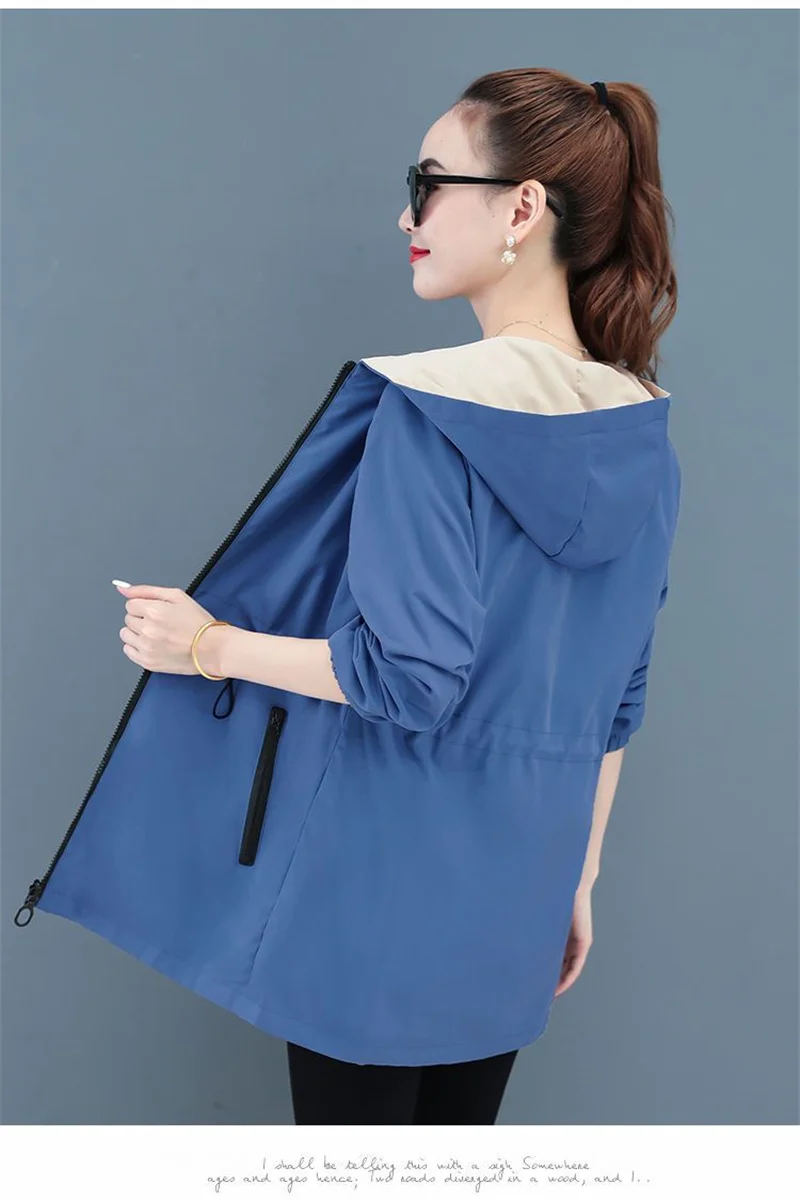 Double-Sided Trench Coat Women 2023 New Korean Casual Spring Autumn Loose Mid Long Windbreakers Female Outerwear Gabardina Mujer