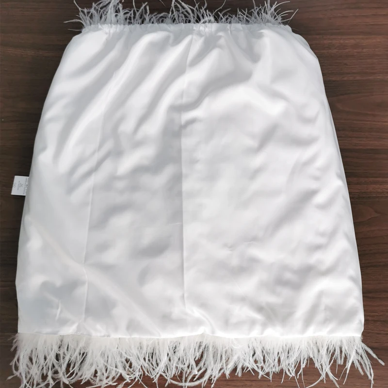 100% Ostrich Feather Length 50cm Women's Stretch Skirt Birthday Party Dress Multicolor Can Be Customized