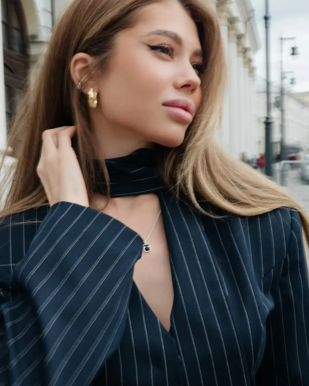 Talenza Women's Striped Blazer Elegant Ribbon Lace-up V-Neck Patchwork Long Sleeve Luxury Outwear Vintage  Women Tailored Coat