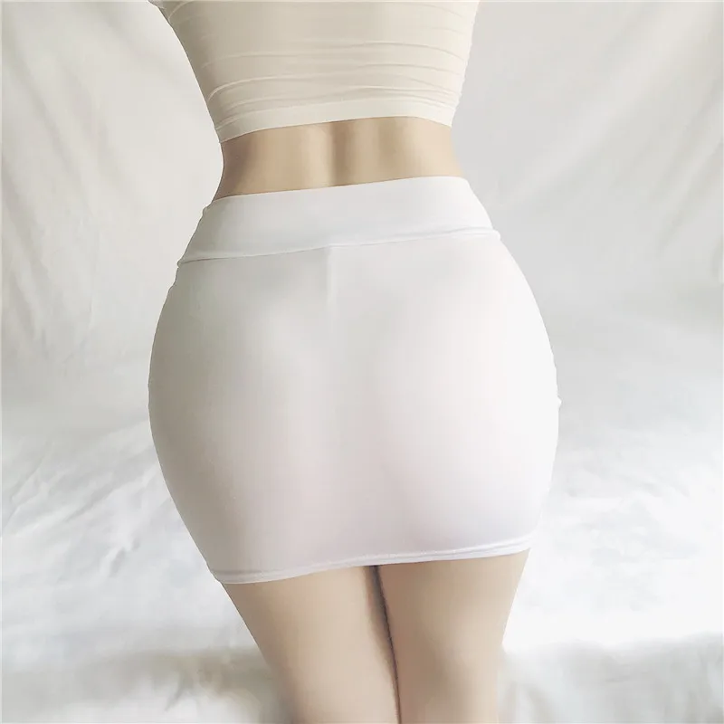 Sexy Girl's Night Lingerie Solid Color Micro Mini Skirt for Women Casual Hip-Hugging Short Skirts