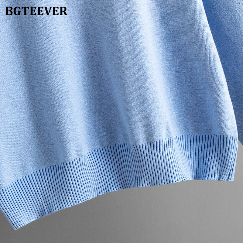 BGTEEVER Casual Loose Female Knitted Skirts Outfits Turtleneck Pullovers Ladies Hip Package Skirts Autumn Winter Sweater Set Wom