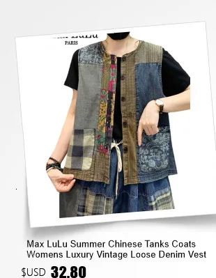 Amax luluE Autumn Long Sleeveless Clothes Womens Fashion Loose Hooded Denim Vest Ladies Casual Printed Coats Vintage Waistcoats