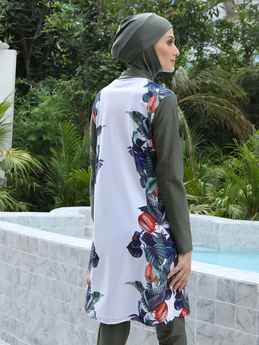 3/4PCS Islamic Swimwear with Shawl Beach Wear Muslim Swimming Suit for Women Modest Long Sleeves Full Cover Burkini Swimsuit
