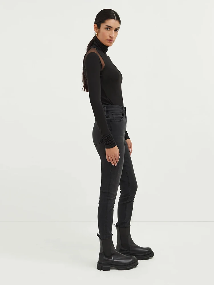 Sexy Mesh Patchwork Bodysuits Women Sheath Fashion Tees Tops Long Sleeves Turtleneck Bodycon Streetwear Rompers Female T-Shirt