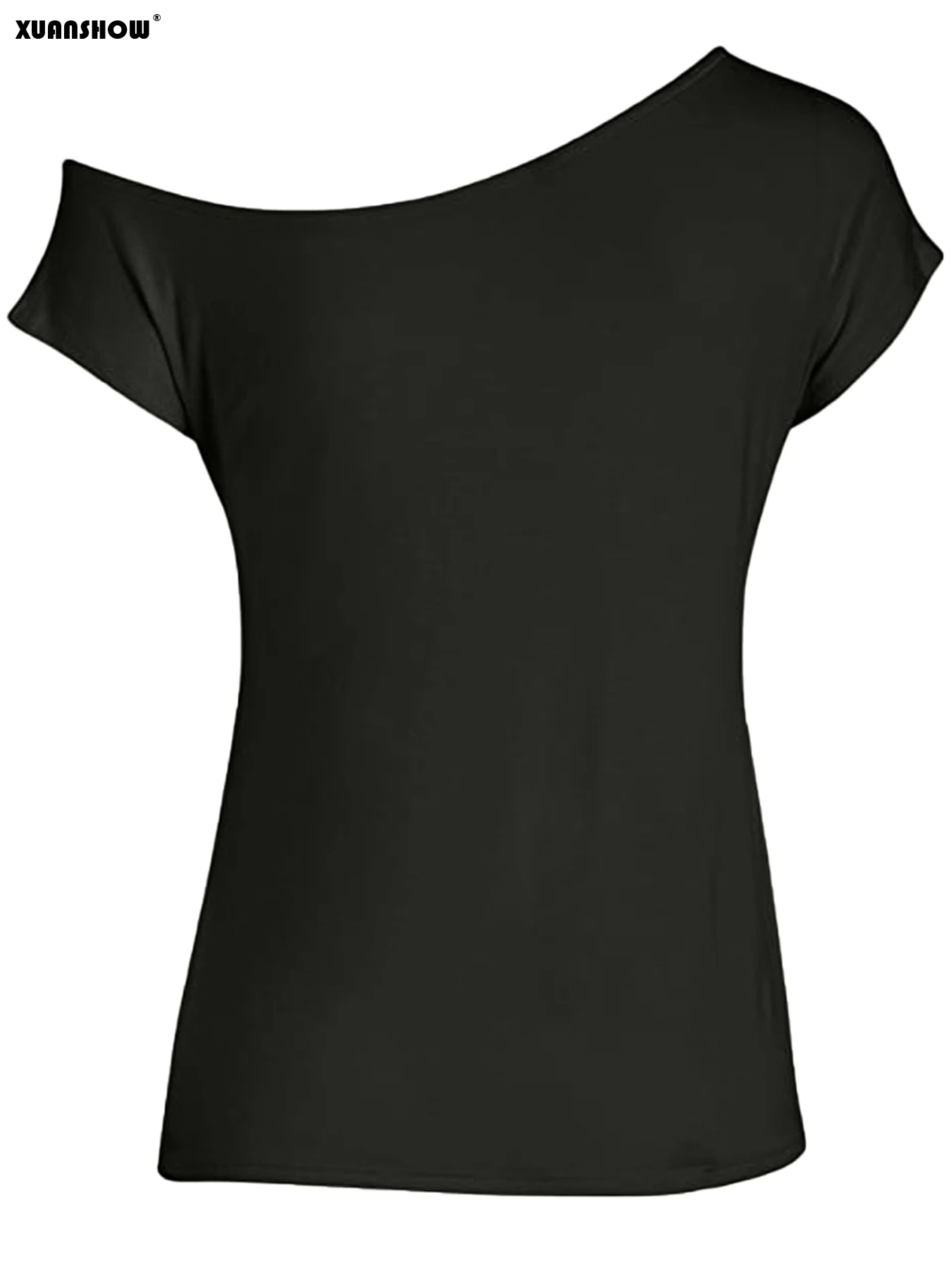 Fashion Women's Off-Shoulder T-Shirt 90's Retro Graphics Printed Short Sleeve Top Tees for Casual Wear