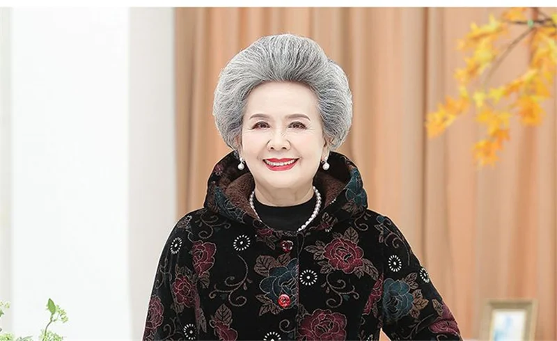 Women Cotton-Padded Coat Middle-Aged Elderly Mother Winter Clothes Women Parkas Velvet Thick Warm Quilted Jacket Outerwear 5XL