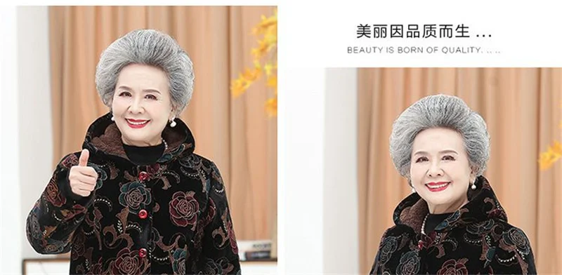 Women Cotton-Padded Coat Middle-Aged Elderly Mother Winter Clothes Women Parkas Velvet Thick Warm Quilted Jacket Outerwear 5XL