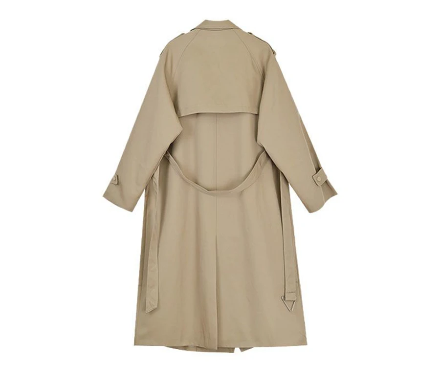 Fall Winter Thicken Khaki Long Trench Coats Women Casual Loose Cotton Padded Lined Gabardina Parkas New Warm Windbreaker Jacket