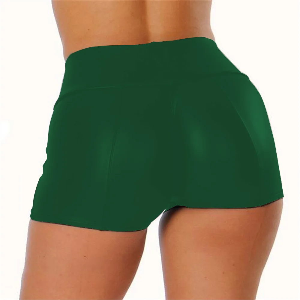 S-5XL Sexy Nightclub Costumes Shorts Women PU Leather Black Shorts High Waist Solid Color Green Brown Navy Fashion Summer