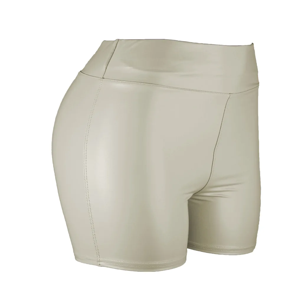 S-5XL Sexy Nightclub Costumes Shorts Women PU Leather Black Shorts High Waist Solid Color Green Brown Navy Fashion Summer