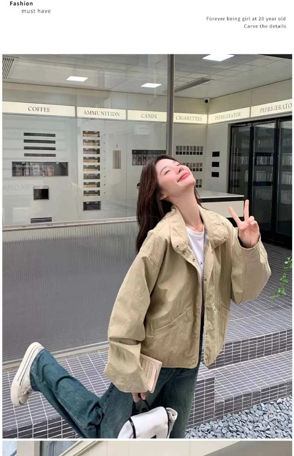 New Women's Plaid Jacket Fashion Loose Long Sleeve Single Row Button Tops Short Jacket Cardigan Coats Shirts