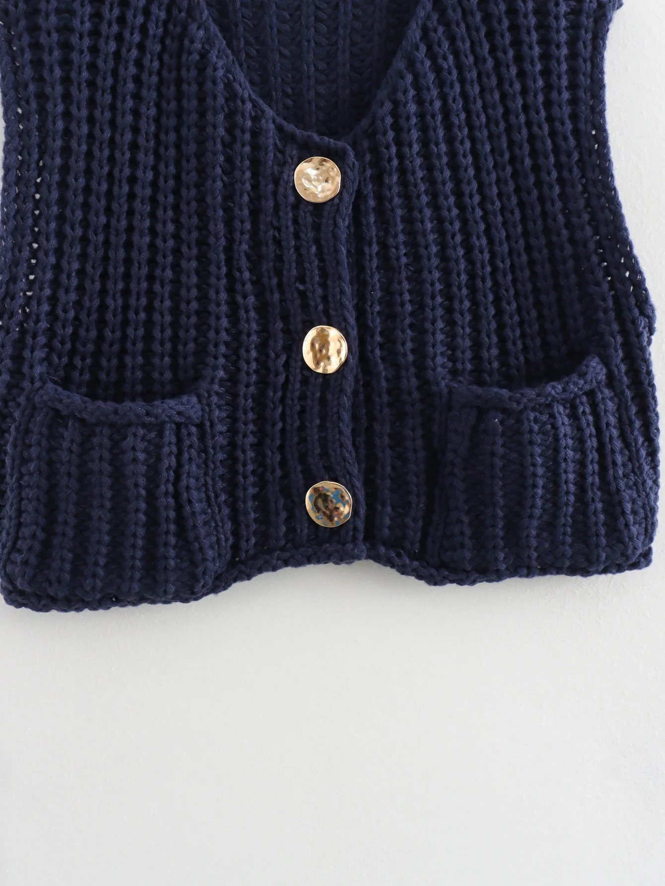 2025 Fall Clothes Korean Fashion Sweater Vests Women V Neck Blue Button-Up Front Pockets Sleeveless Cable Knit Cardigan Vest Red