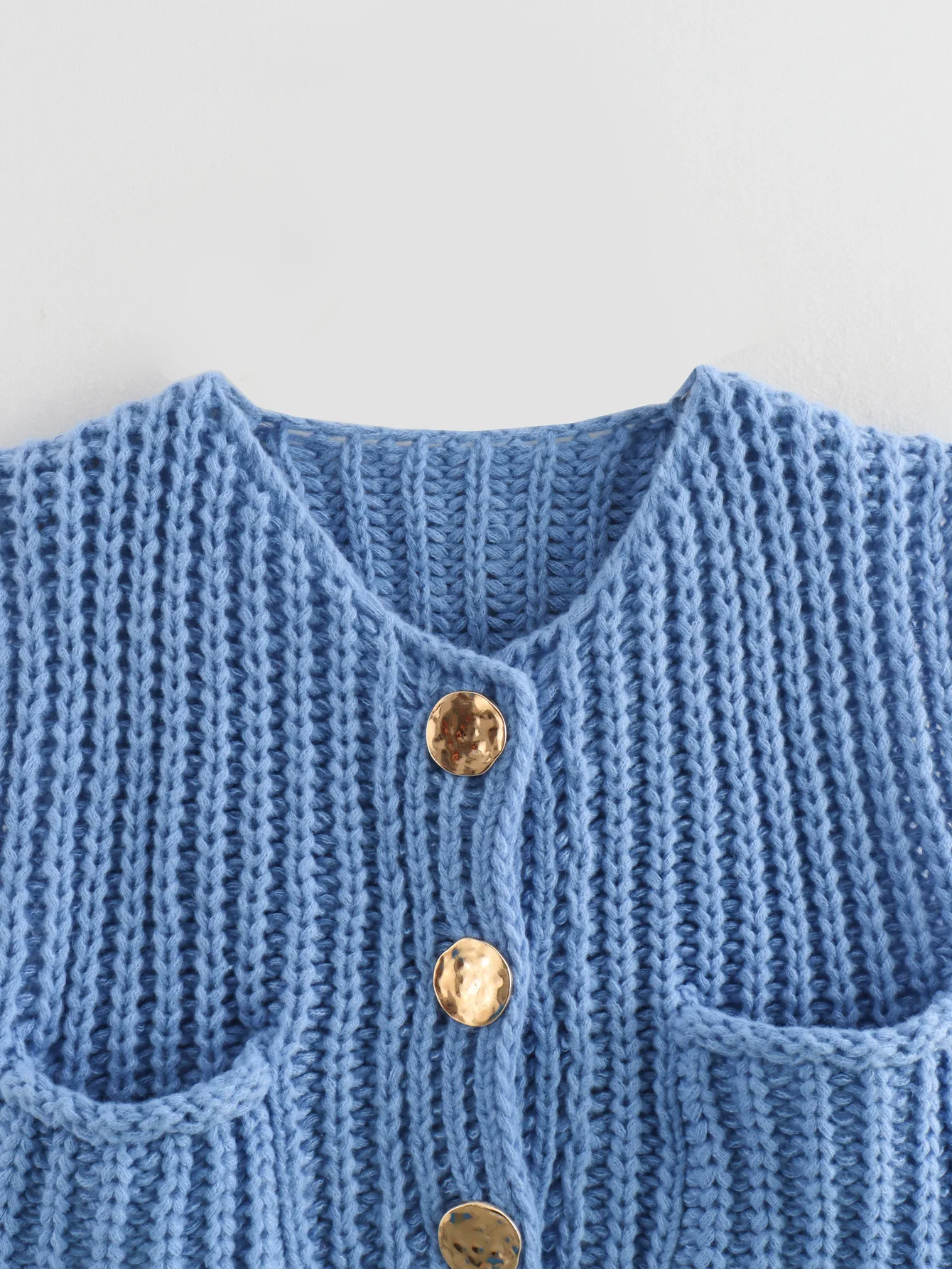 2025 Fall Clothes Korean Fashion Sweater Vests Women V Neck Blue Button-Up Front Pockets Sleeveless Cable Knit Cardigan Vest Red