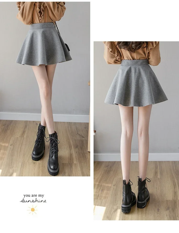 Autumn Fashion Women's Solid Color PU Pleated Skirts Winter Slim Fit High Waisted Unique Zippered Women Mini Leather Skirt