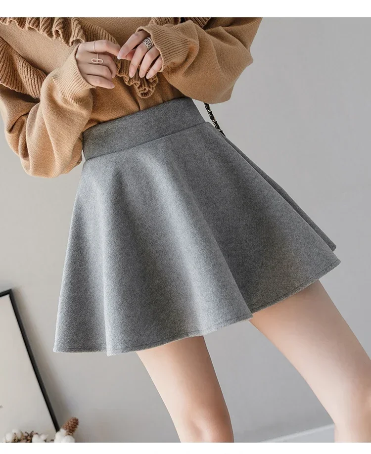 Autumn Fashion Women's Solid Color PU Pleated Skirts Winter Slim Fit High Waisted Unique Zippered Women Mini Leather Skirt