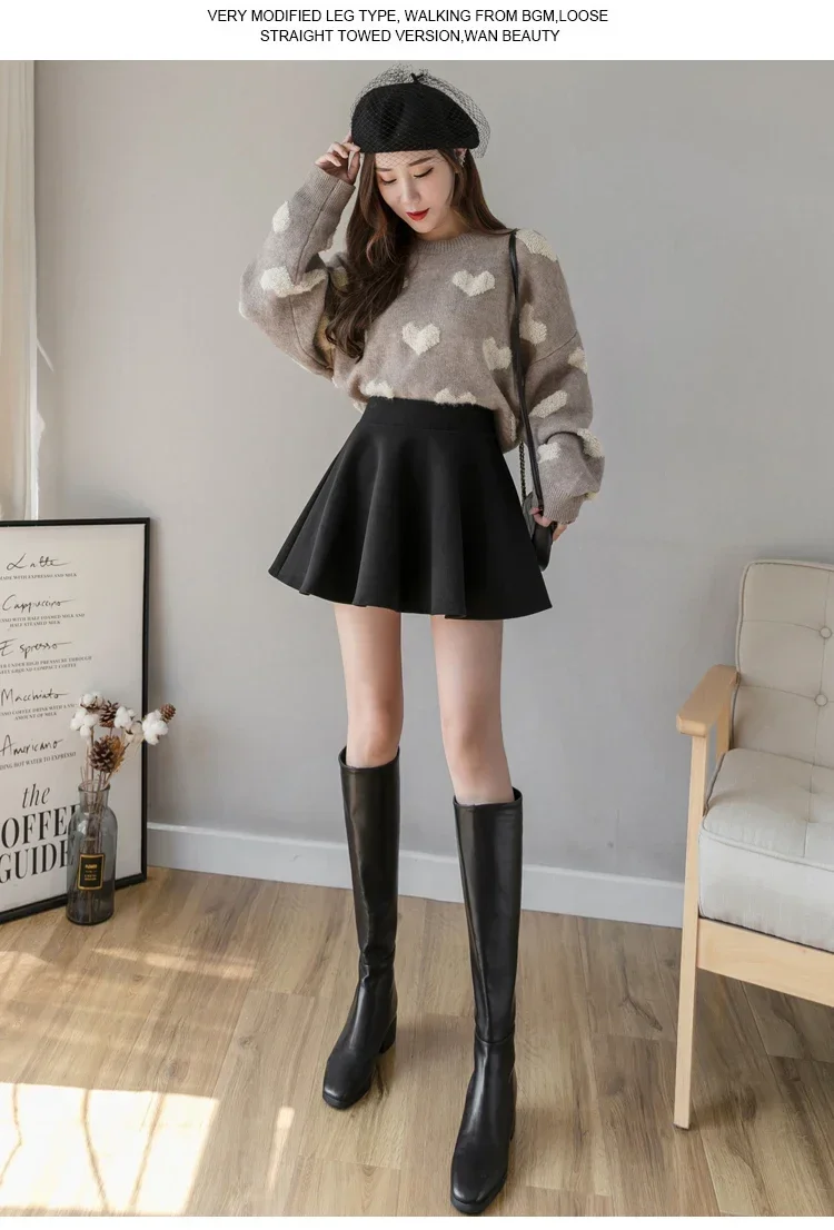 Autumn Fashion Women's Solid Color PU Pleated Skirts Winter Slim Fit High Waisted Unique Zippered Women Mini Leather Skirt